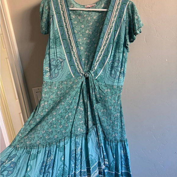 EUC Teal and Blue Floral Women's Coverup - Picture 1 of 6